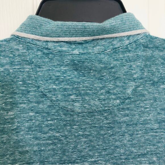 Michael Kors Turquoise White Skinny Stripe Polo Shirt - Picture 7 of 14